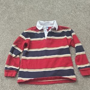 Old Navy Red and Tan Striped Polo